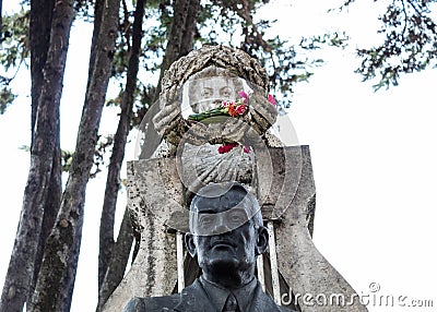 Ismael Enrique Arciniegas Colombian famous poet Tomb Editorial Stock Photo